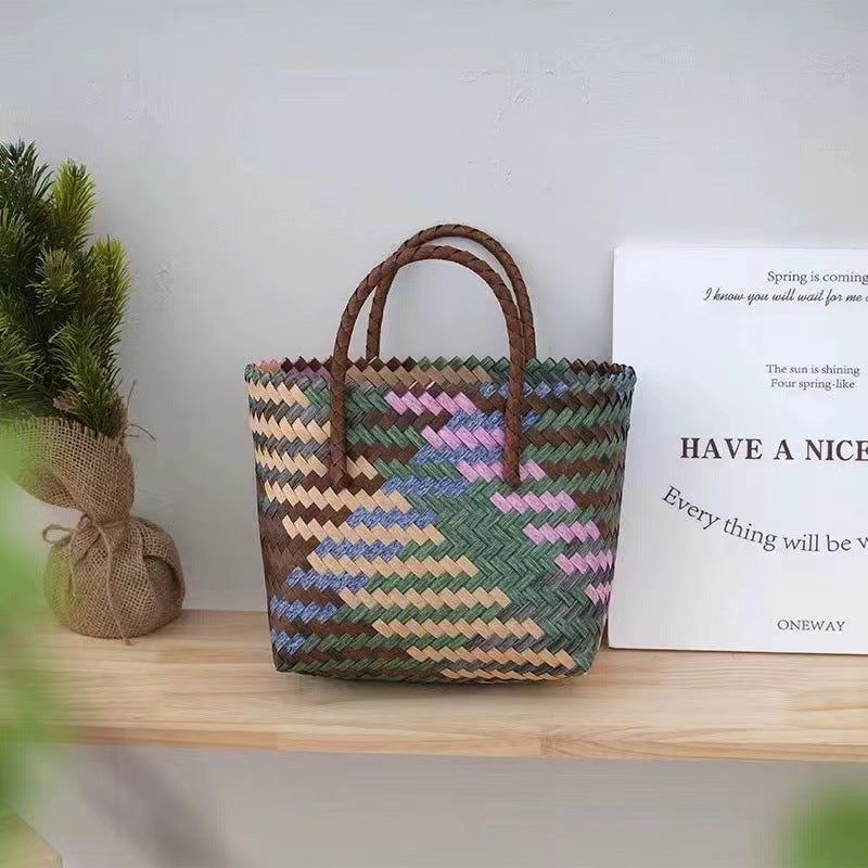 Women's Fashion Retro Large Capacity Woven Bag