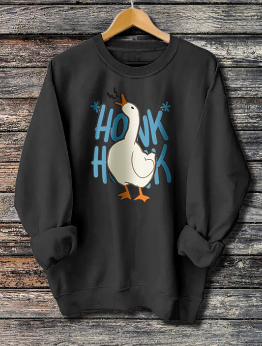 Hættetrøje med lange ærmer og "Honk Honk"-print til kvinder