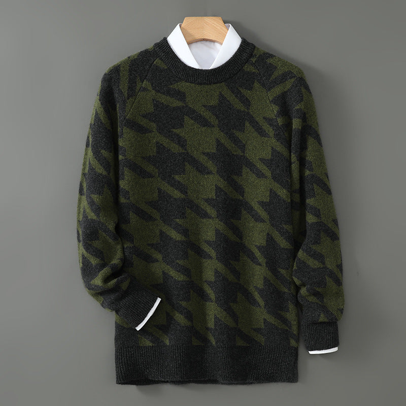 Autumn And Winter New Sweater Men's Round Neck Pullover Thickened