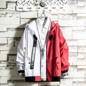 Men's hooded jacket loose coat