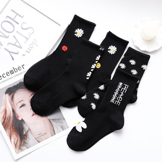 Daisy black socks