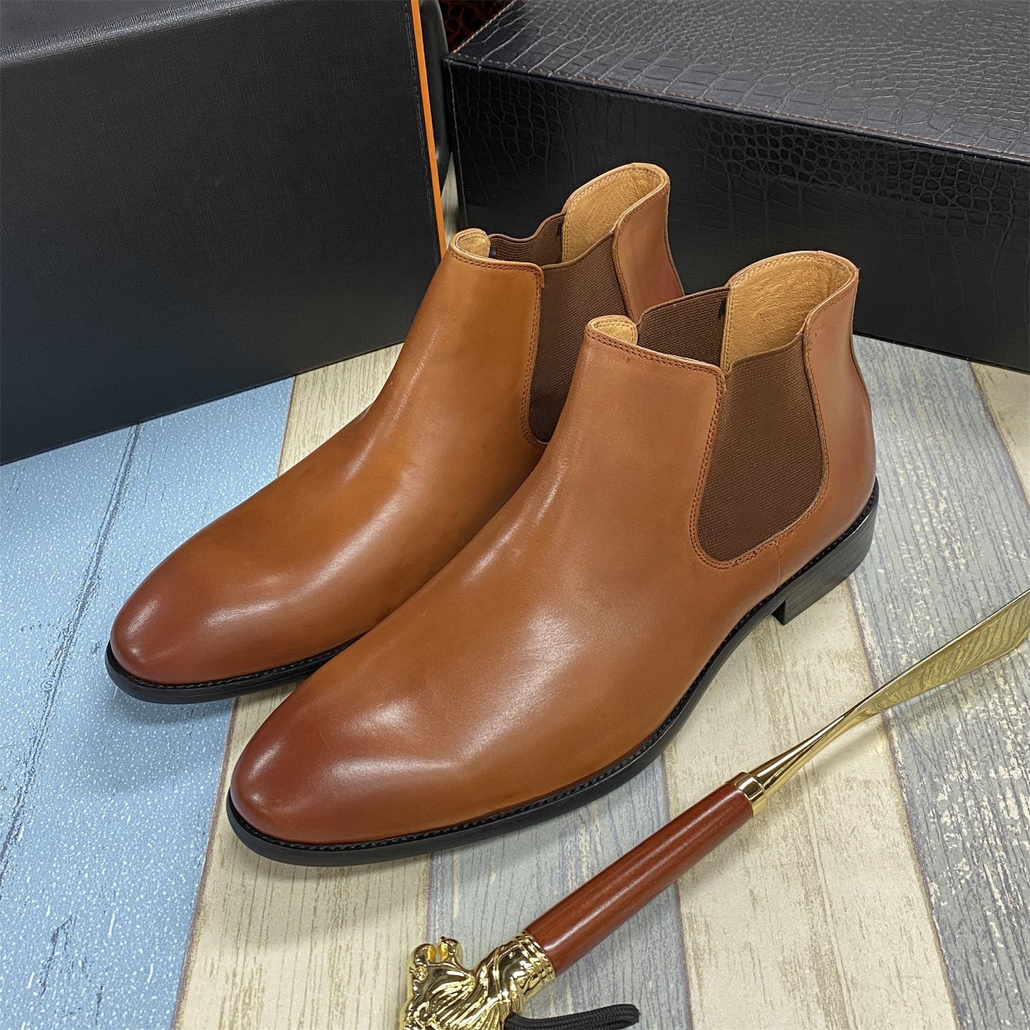 Genuine Leather One Stirrup Casual Cowhide Men's Shoes