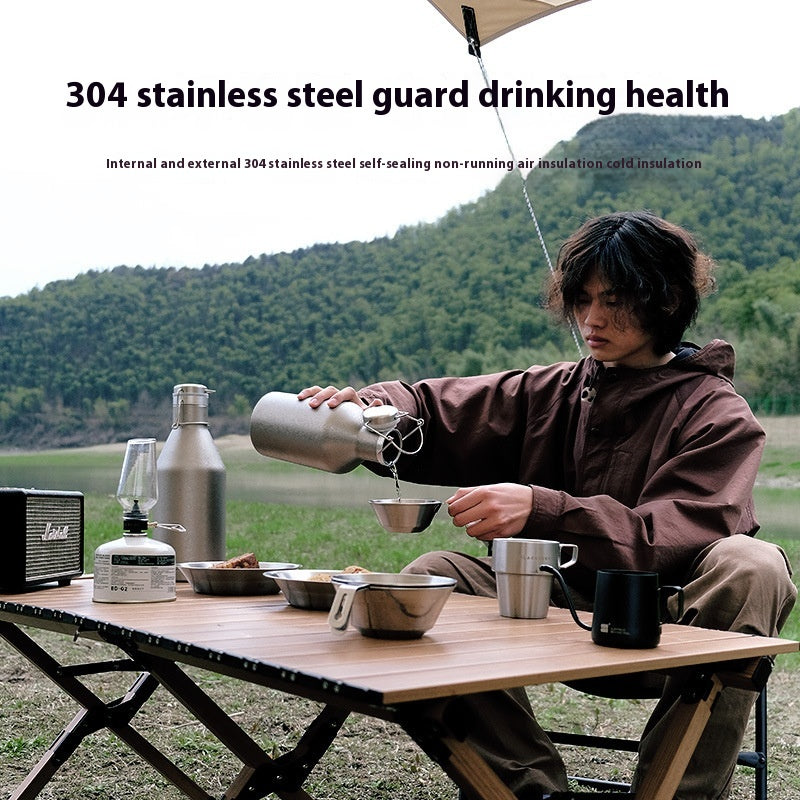 Large Capacity Outdoor Portable Stainless Steel Thermal Pot