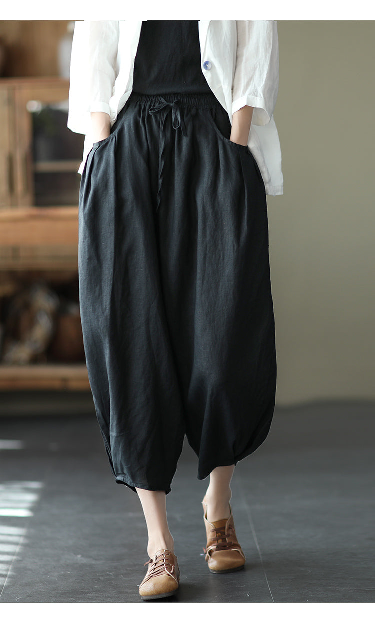 Cotton Harem Pants Linen Loose Bloomers