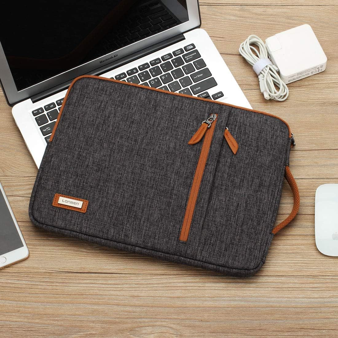 10.1 Inch Laptop Sleeve Case Water-Resistant Tablet Protective Carrying Handle Bag for 10.5" Ipad Pro/9.7" Ipad Air 2/10" Surface Go/Samsung Galaxy Tab S2 S3 S4/10.1"Lenovo Yoga Tab 3,Dark Grey