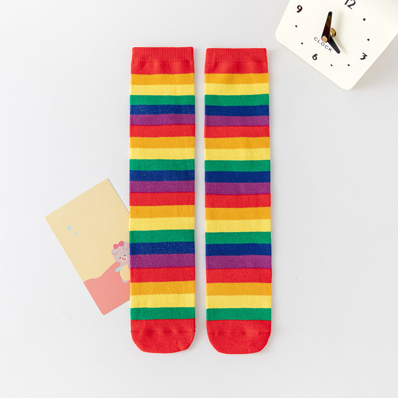 Rainbow Spring And Autumn Stockings Girls