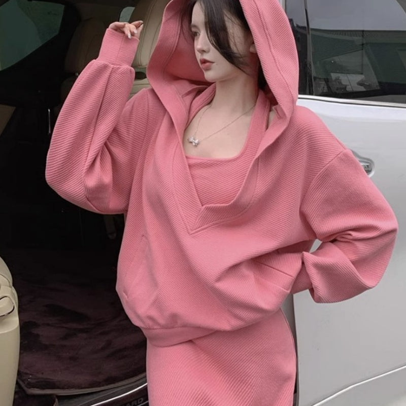 New Autumn Western-style Slimming And Age-reducing Two-piece Hoodie Set