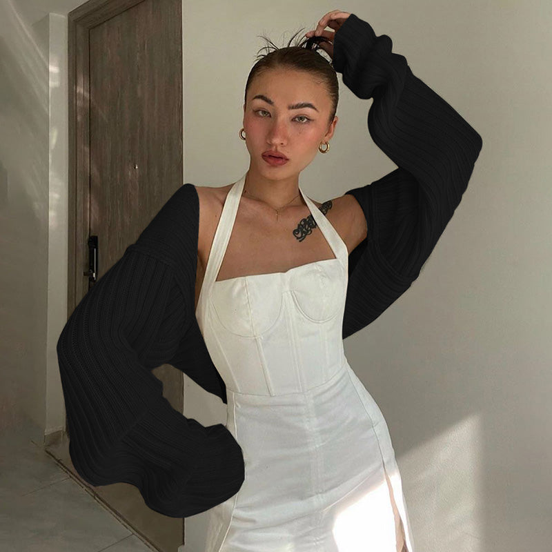 European And American Long-sleeved Cardigan Knitted Sweater Women Summer Sun Protection Design Sense