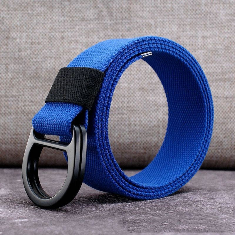 Men's Outdoor Leisure Canvas Belt Double Ring Buckle