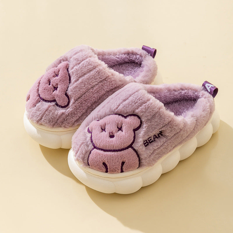 Winter Leisure Warm Home Children Cotton Slippers