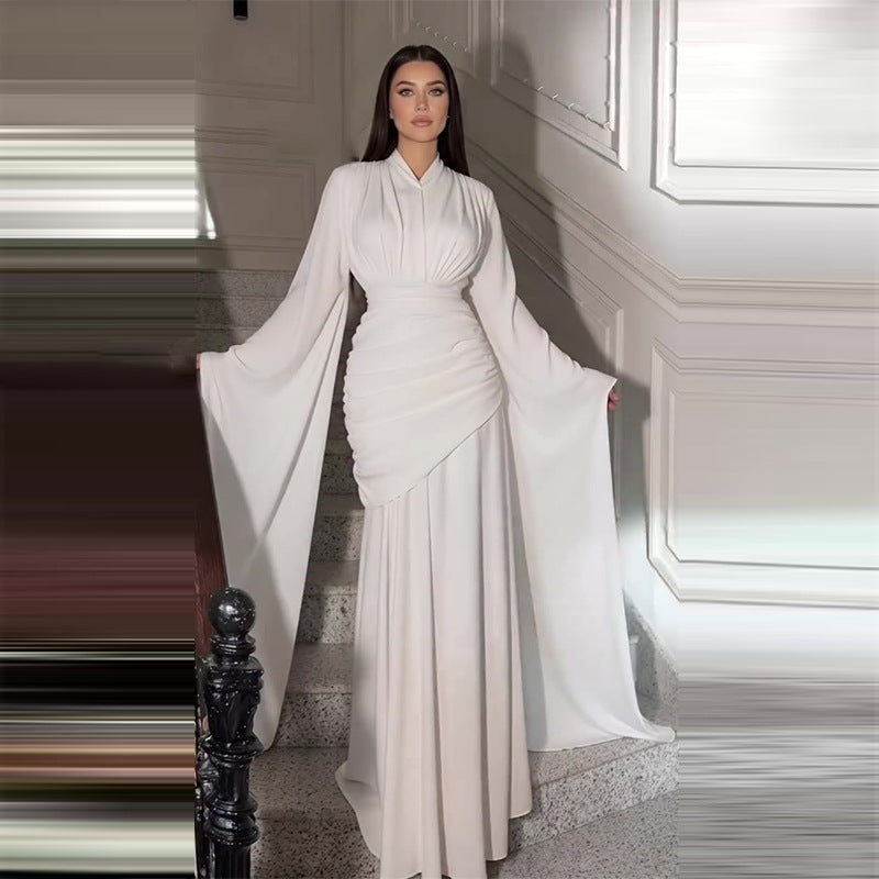 Womens Fashion Asymmetrical Long-Sleeve Bodycon Dress