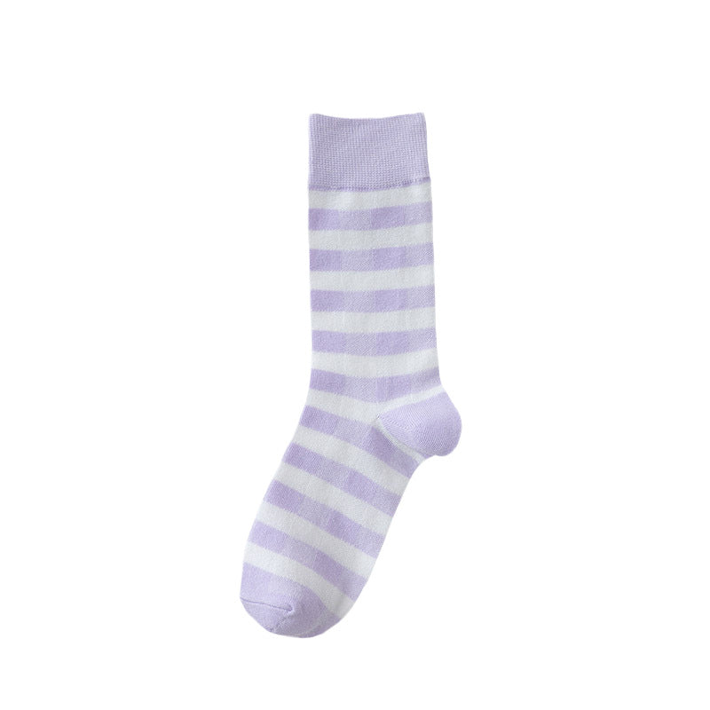 Purple-toned Womens Mid-calf Socks A Lightweight