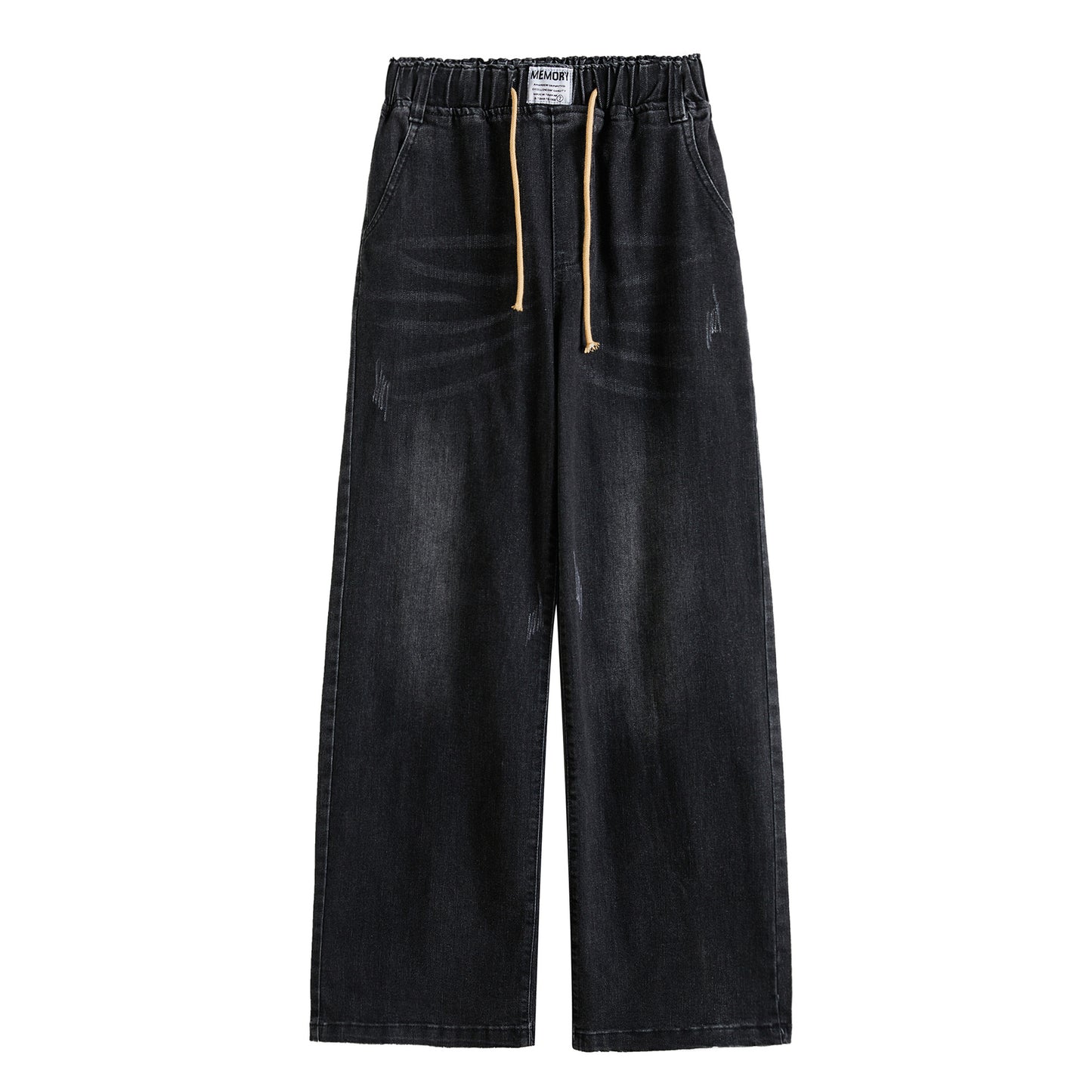 Women's Fat MM Loose And Thin Stretch Denim Mopping Long Wide Leg Pants
