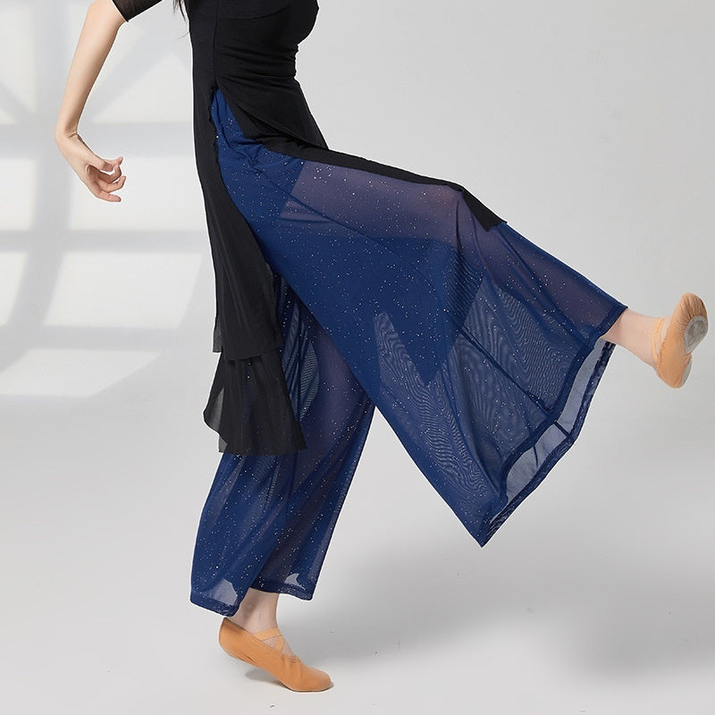 Loose High-waisted Wide-leg Pants For Classical Dance