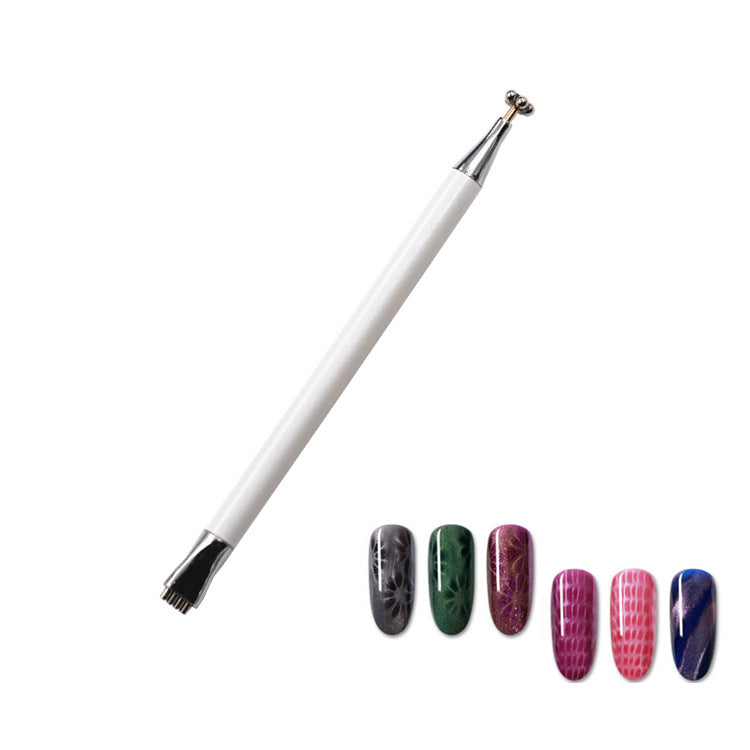 First dual-use imprinted magnetic nail art pen