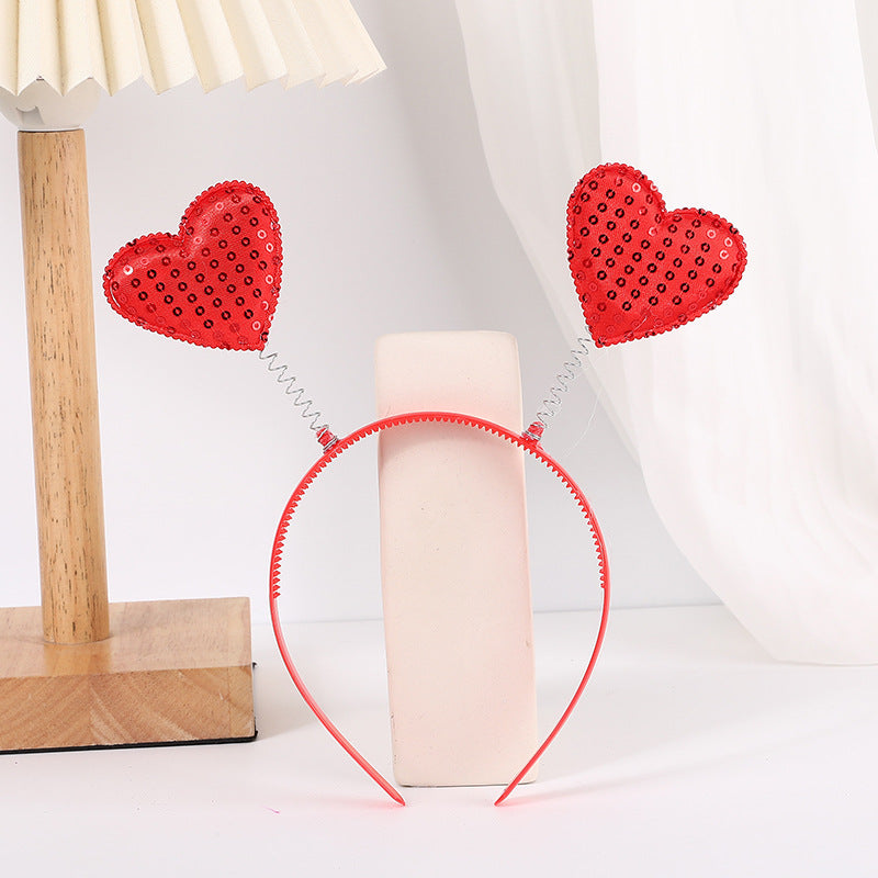 Red Heart Headband Accessories Three-dimensional