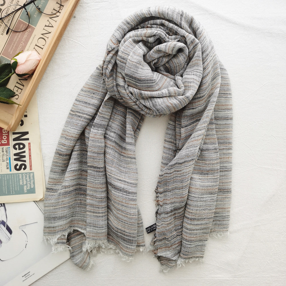 Women's Striped Simple All-match Sunscreen Shawl Long Scarf