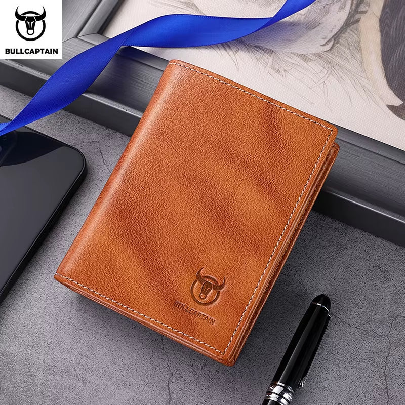New 100% Leather Men'S Wallet High Quality Product Leather Men'S Wallet Multifunctional Card Slot Short Wallet QB017