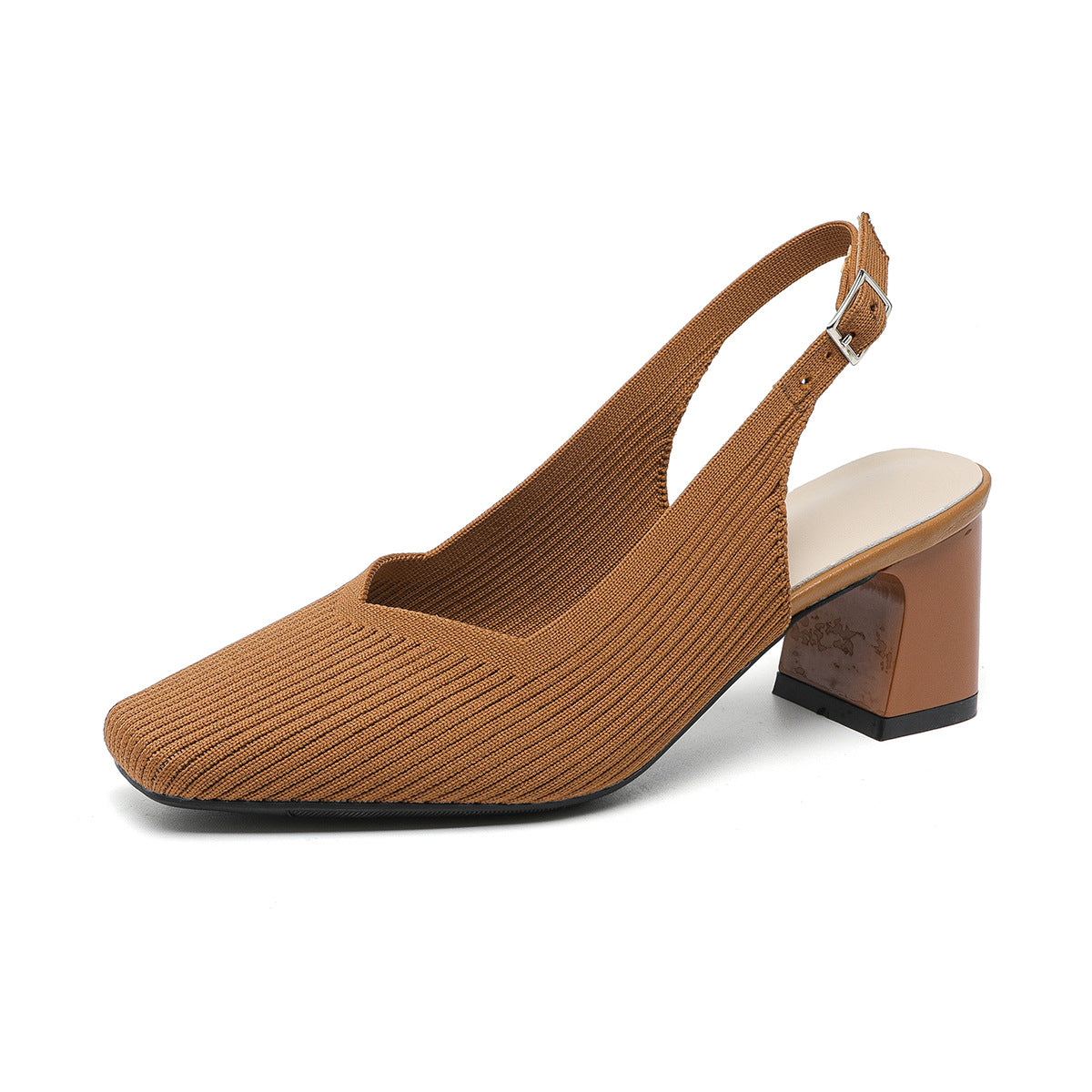 Square Toe Cap High Heel Sandals