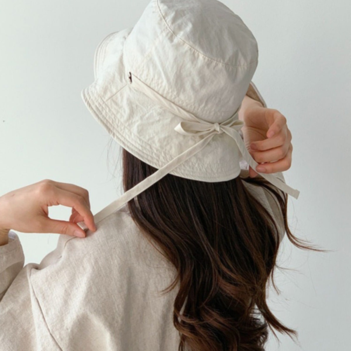 Japanese Drawstring Bucket Hat Women's Summer Thin Breathable