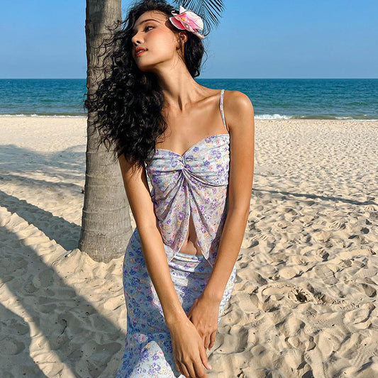 Sexy Double-layer Ladies Floral Slim Dress