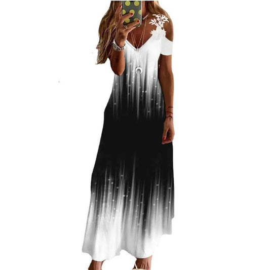 Women's Lace V-neck Strap Long Skirt