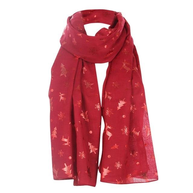 Christmas bronzing cotton and linen scarf