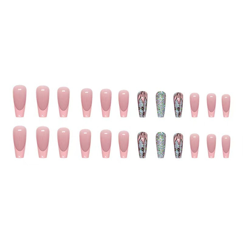 Mellemlang europæisk og amerikansk pop fransk manicure