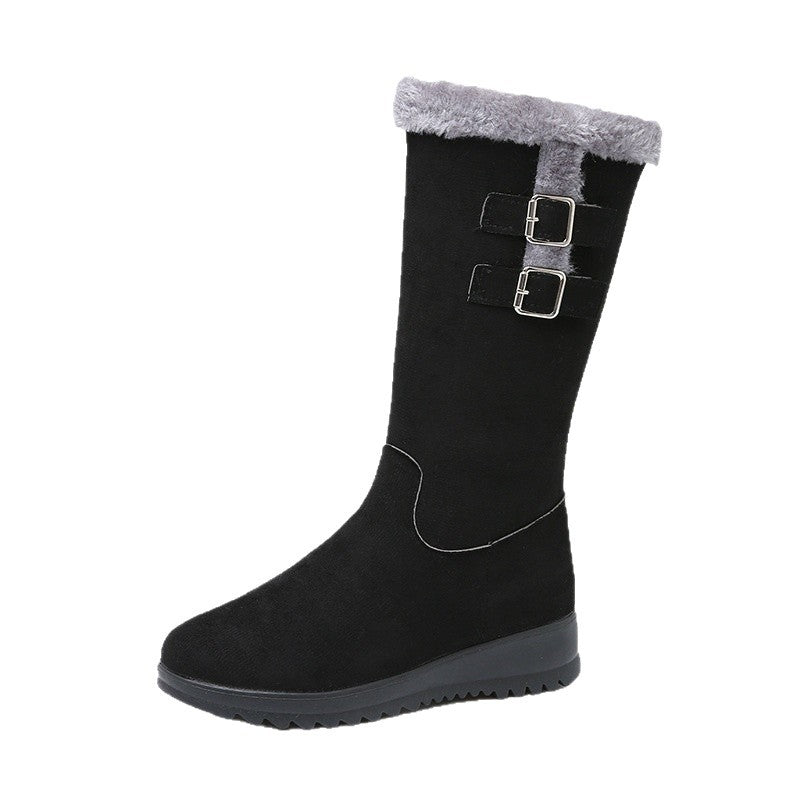 Mid-calf Fleece-lined  Extra-thick  Versatile Womens Boots For Warmth