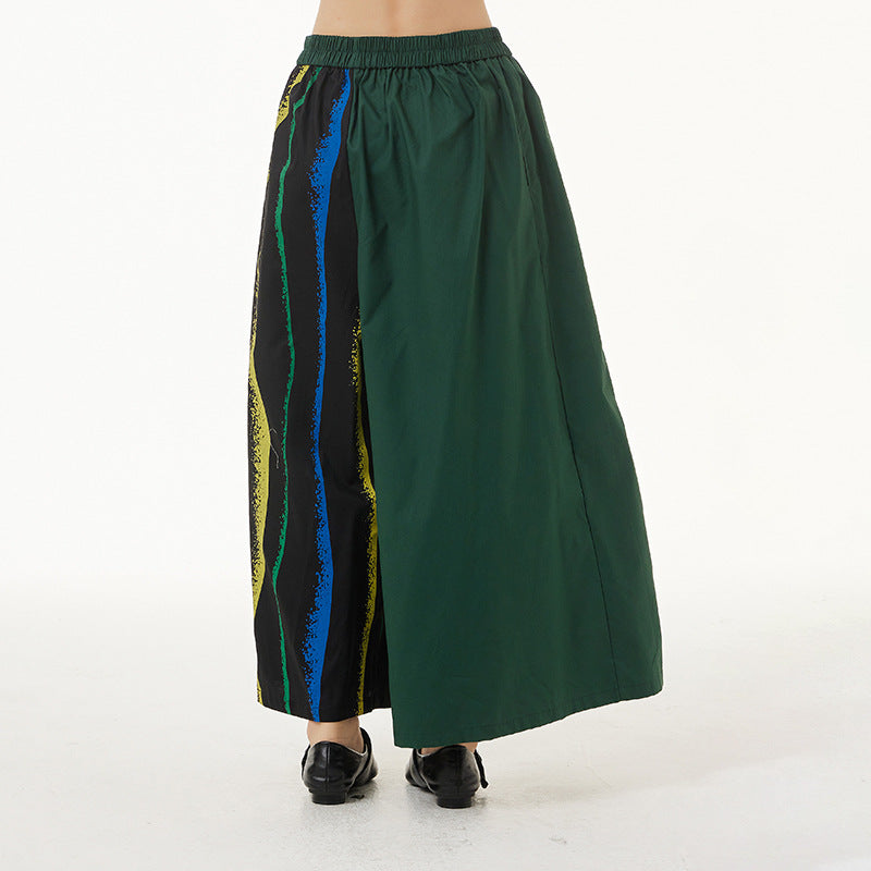 Plus Size Women's Color Striped Printed Pants
