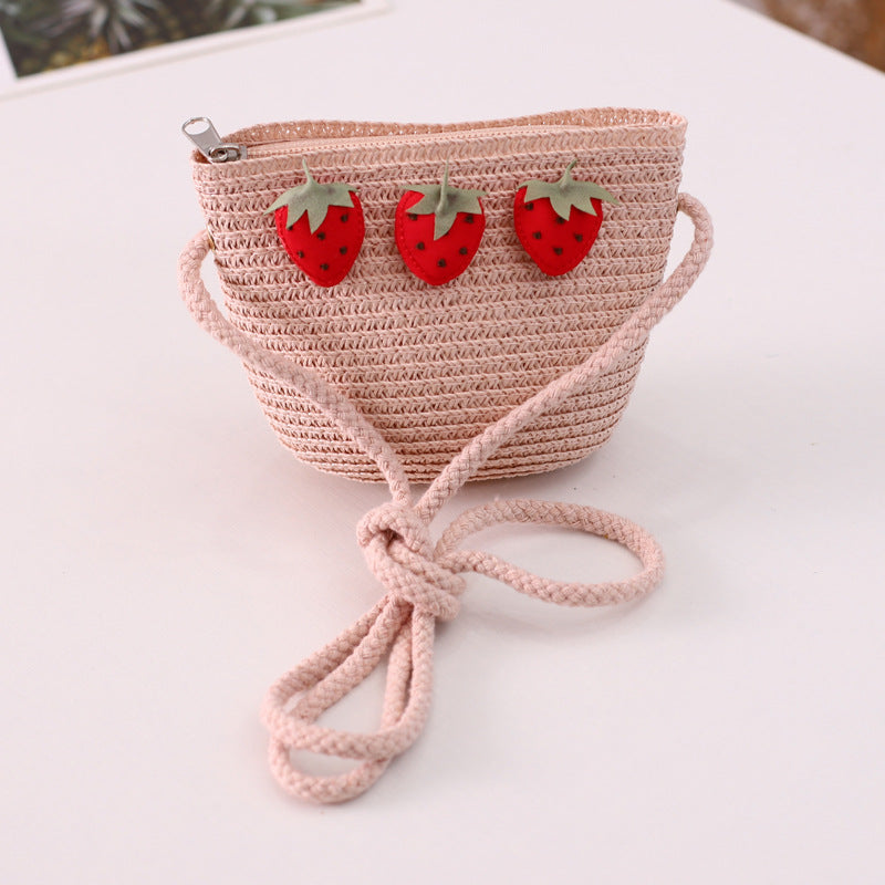 Three Strawberry Suit Children's Summer New Straw Hat