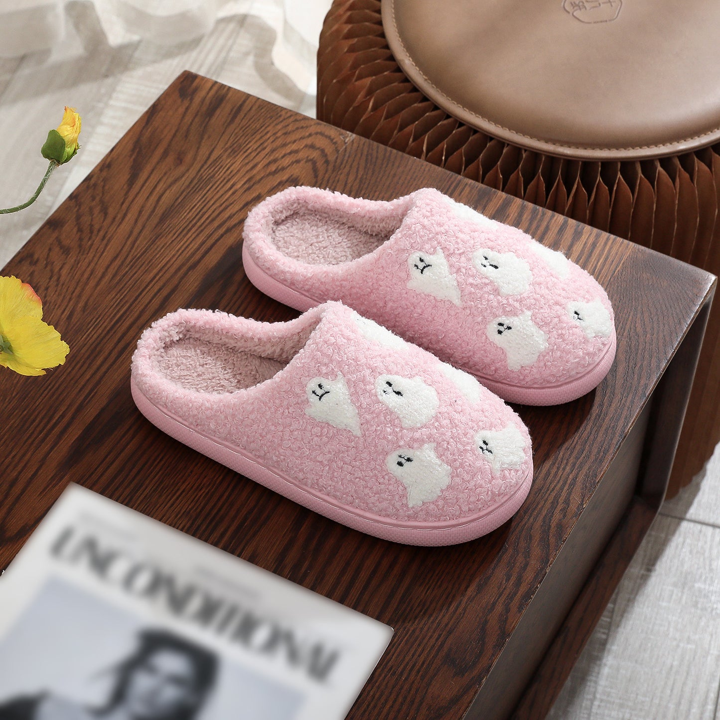 Halloween Ghost Cartoon Thermal Cotton Slippers Men And Women