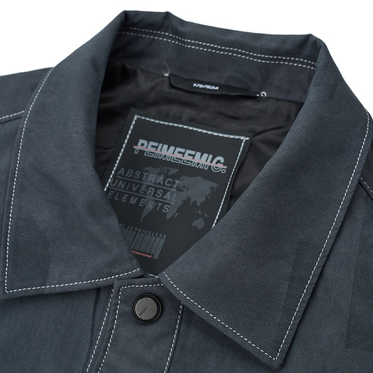 Lapel Multi-pocket Single-breasted Fashion Denim Jacket Coat