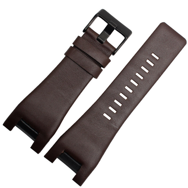Lychee-grain cowhide notch plain strap