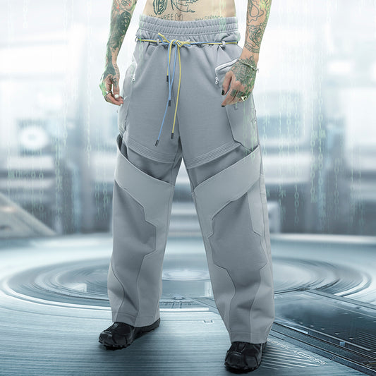 Punk Street Casual Loose Spliced Deconstructed Pants