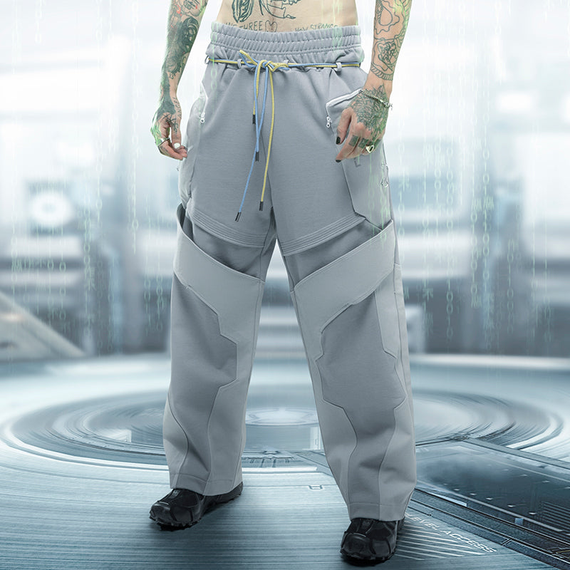 Punk Street Casual Loose Spliced Deconstructed Pants