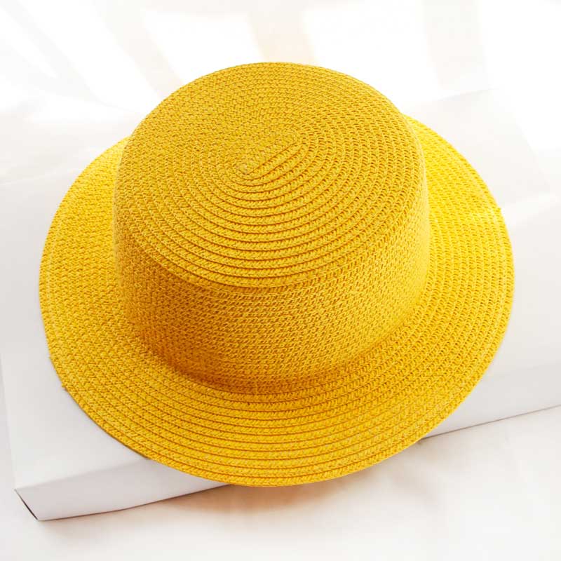 Flat Top Hat Foldable Simple Beach Korean Version Casual Travel Straw