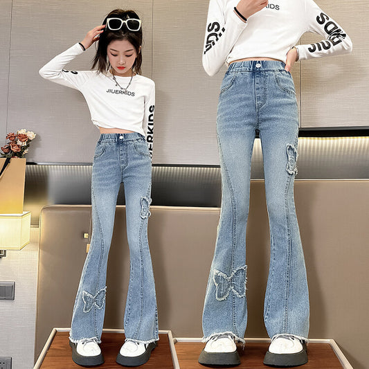 Denim Bell-bottoms Casual Børnebukser