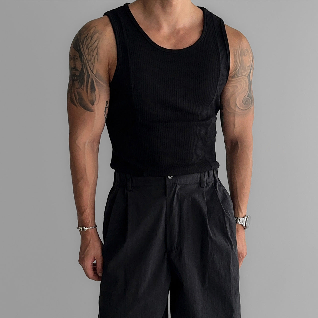 Men's Summer Running Quick-drying Fitness Sleeveless Sports Vest Top