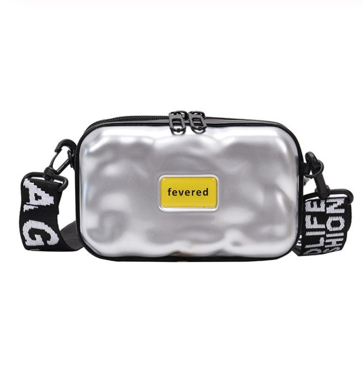 Small box bag with wide shoulder straps