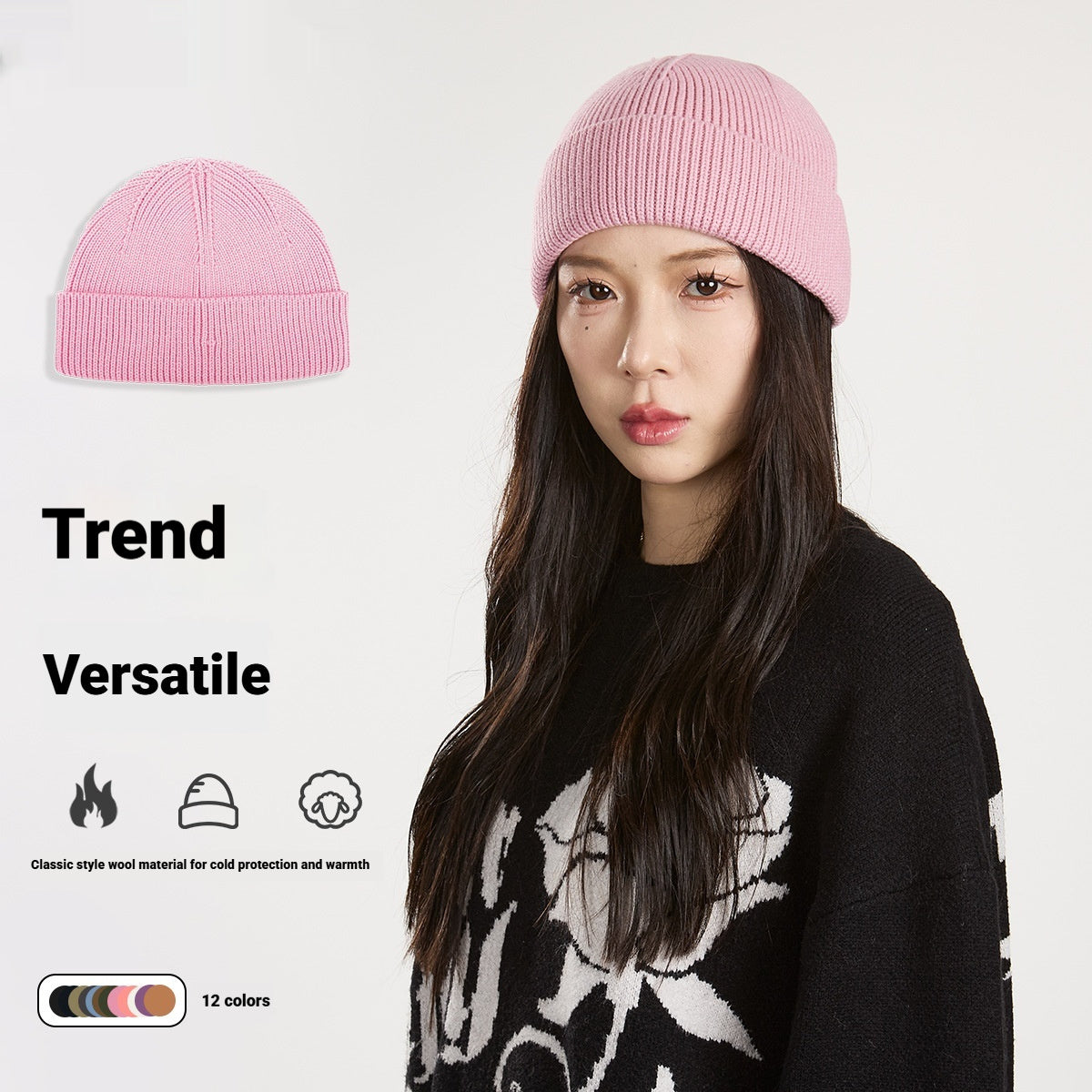 Antibacterial Thermal Knitted Beanie For Fall And Winter Outdoor Wear