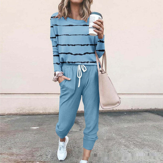 Women's 3D Printed Sweatshirt And Sweatpants Casual Set