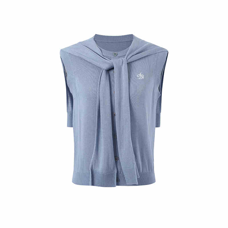 Ice Silk Knitted Vest Shawl Sleeveless Loose Top