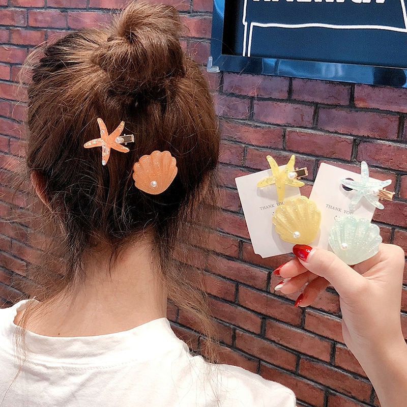 Ocean Shell Starfish Barrettes