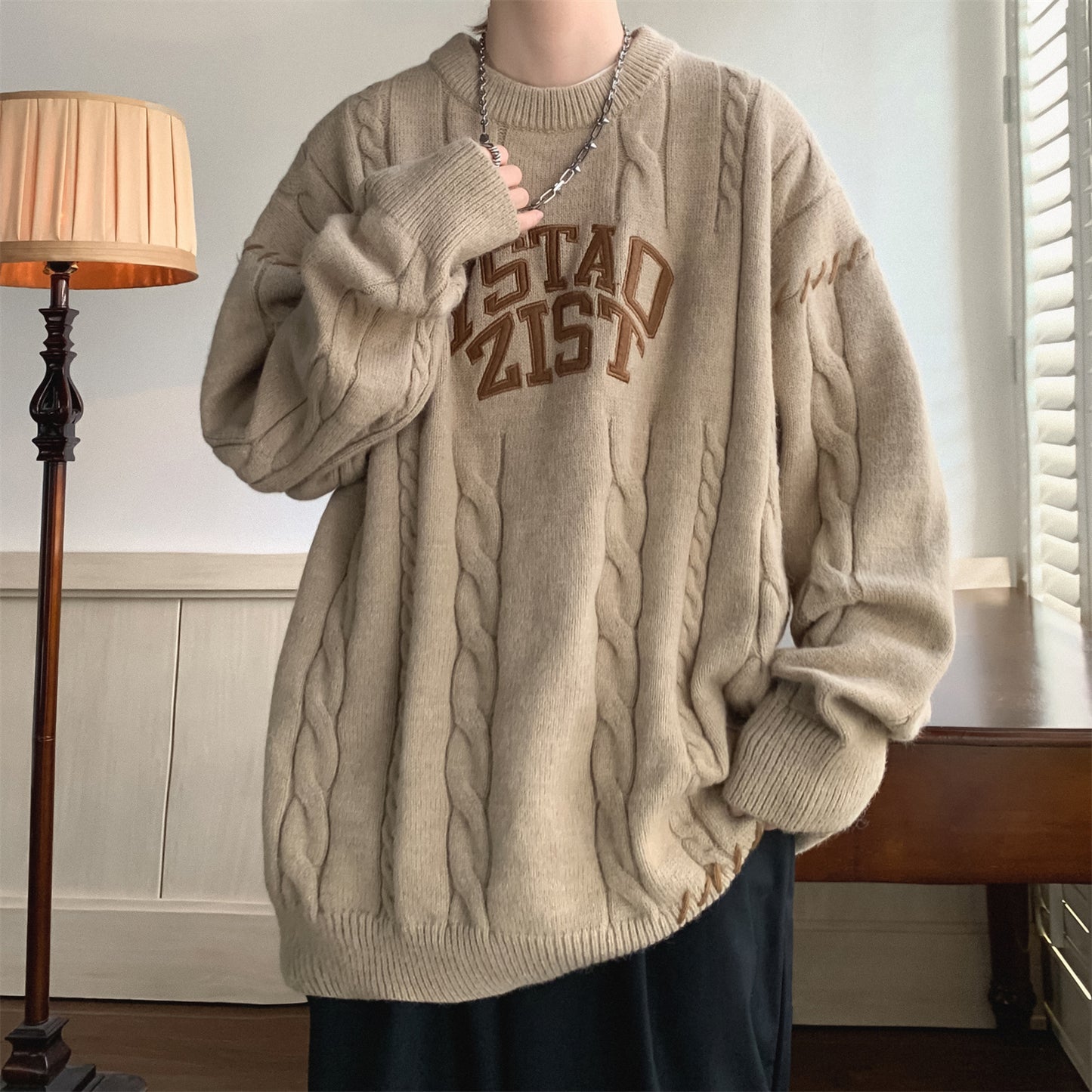 Herre-Lazy-sweater tyk snoet jakke