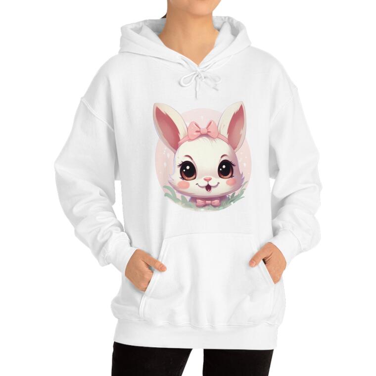 Rabbit Printed European And American Velvet Hooded Sweater