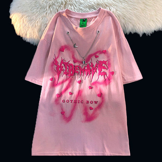Women's Summer Oversize Minority Pure Cotton Short Sleeved T-shirt
