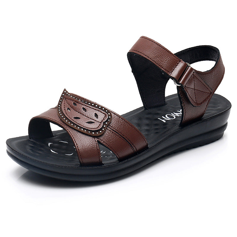 Middle-Aged And Elderly Sandals And Slippers With Soft Bottom Velcro