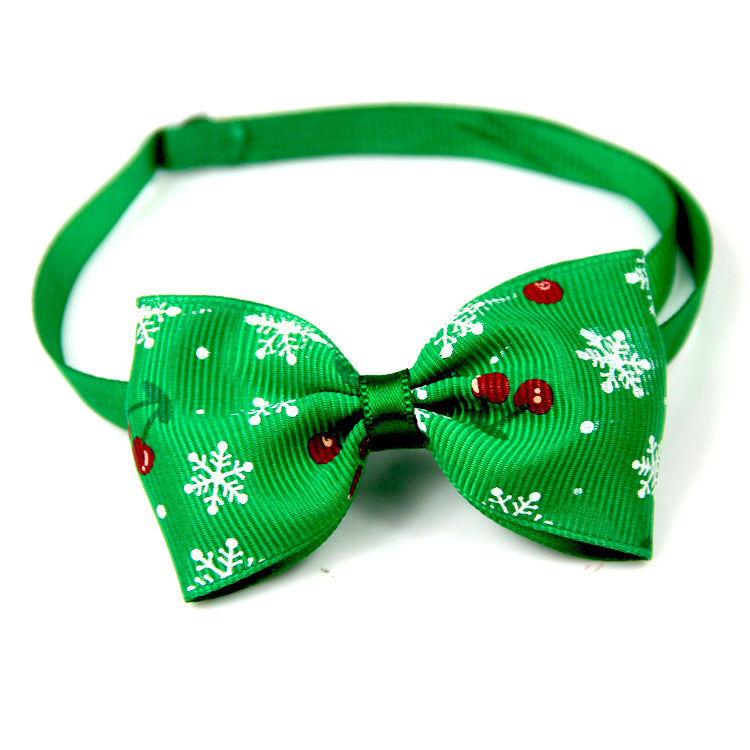 New Year Red And Green Christmas Series Pet Tie Bow Handcraft Jewelry Collar Dogs And Cats Bow Tie
