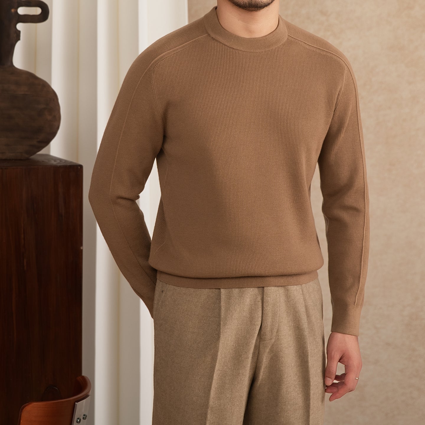 Commuter British Slim-fitting Retro Casual Bottoming Shirt Men